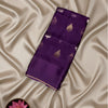 Manipuri Silk Kota Saree in Royal Purple with Zari Leaf Motifs