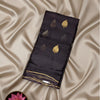 Manipuri Silk Kota Saree in Elegant Black with Gold Leaf Zari Motifs