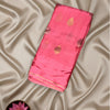 Manipuri Silk Kota Saree in Pink with Gold Zari Leaf Motifs