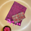 Handloom Kadhi Cotton Saree with Kalamkari Blouse – Magenta