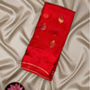 Manipuri Silk Kota Saree in Rich Red with Gold Zari Leaf Motifs