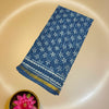 Bagru Handblock Print Soft Cotton Saree – Blue