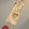 Premium Pure Tissue Saree with Zari Border & Hand-Embroidered Floral Work (Ivory)