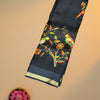 Premium Silk Kota Saree – Black with Parrot & Floral Weave