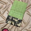 Soft Silk Kota Saree – Pastel Green with Contrast Floral Printed Border
