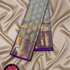 Bridal Pure Kanjeevaram Silk Saree with Gold Zari and Purple Border – Silk Mark Certified
