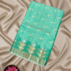Silk Kota Saree – Sea Green with Zari Floral Border