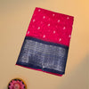 Fancy Semi Raw Saree – Pink with Navy Blue Zari Border