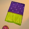 Fancy Semi Raw Saree – Purple & Green Contrast