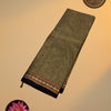 Handloom Narayanpet Cotton Saree with Running Blouse – Olive Grey