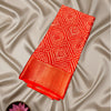 Soft Dola Silk Saree with Red Bandhani Diamond Print & Zari Border