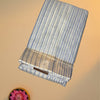 Striped Benzy Cotton Saree – Pastel Blue & White