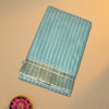 Striped Benzy Cotton Saree – Aqua Green & Grey