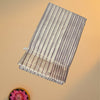 Striped Benzy Cotton Saree – Brown & Cream