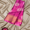 Elite Semi Crepe Silk Saree with Floral Motifs & Golden Zari Border