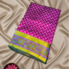 Magenta Patola Silk Saree with Zigzag Weave & Vibrant Multicolor Zari Border
