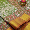 Semi Patola Silk Saree – Green & Rust with Elegant Kalamkari Motifs
