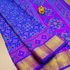 Semi Patola Silk Saree – Blue & Purple with Geometric Floral Design