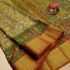 Semi Patola Silk Saree – Mustard & Multicolour with Floral Kalamkari Weave