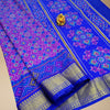Semi Patola Silk Saree – Royal Blue & Lavender with Geometric Floral Weave