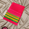 Narayanpet Soft Silk Saree – Pink with Contrast Green & Mustard Border