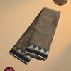Narayanpet Mercerised Cotton Saree with Running Blouse – Charcoal Grey
