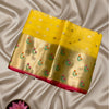 Silk Kota Saree – Yellow with Gold Floral Border