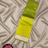 Pure Mangalgiri Checkered Silk Cotton Saree – Lime Green with Zari Border