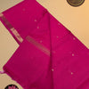 Dual Tone Soft Varanasi Cotton Saree with Golden Round Buttas – Running Blouse