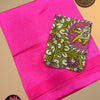Plain Mangalgiri Silk Saree – Rani Pink with Contrast Kalamkari Cotton Blouse