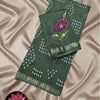 Mangalgiri Bandhini Silk Saree – Olive Green