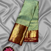 Mint Green and Maroon Brocade Pure Kanjeevaram Silk Saree