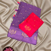Jacquard Mango Silk Saree – Purple with Contrast Pink Blouse