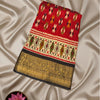 Crush Tissue Patola Printed Saree – Red with Black & Gold Zari Border