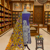 Authentic Kalahasthi Kalamkari Printed Cotton Unstitched Salwar Material – Royal Purple & Mustard Yellow (2 Pc Set)