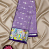 Lavender Soft Designer Silk Kota Saree with Silver Zari and Floral Border