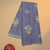 Soft Net Kota Saree – Lavender Grey with Elegant Floral Embroidery