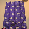 Rich Purple Tussar Silk Saree with Golden Zari Nandhi Weaving – Zari Striped Running Blouse