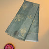Soft Net Kota Saree – Sage Green with Floral Embroidery
