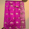 Rani Pink Tussar Silk Saree with Golden Zari Nandhi Weaving – Zari Striped Running