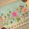 Mint Floral Soft Kota Cotton Summer Saree with Running Blouse