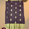 Chocolate Brown Banarasi Warm Silk Saree with Rich Kancheevaram Zari Weaving