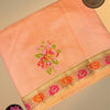 Peach Floral Soft Kota Cotton Saree with Running Blouse