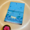 Sky Blue Pichwai Embroidered Kota Cotton Saree with Cow and Lotus Motifs