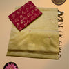 Pure Handloom South Cotton Saree – Sand Beige with Maroon Printed Blouse