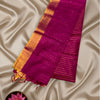 Premium Bamboo Silk Saree in Magenta with Gold Zari Border