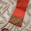 Premium Customised Kanchi Soft Silk Saree – Coral Red with Antique Gold Zari