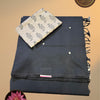 Pure Handloom South Cotton Saree – Charcoal Black with Ivory Printed Blouse