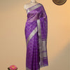 Shimmer Tissue Saree with Kenvi Checks – Regal Purple