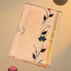 Floral Handpainted Tussar Silk Saree with Plain Running Blouse – Ivory Beige